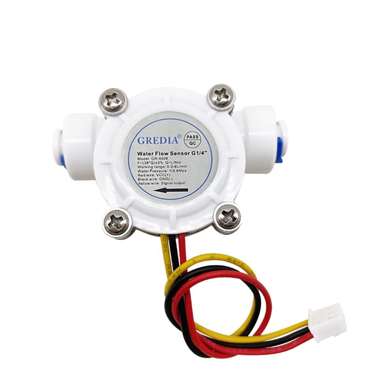 GREDIA 1/4" Quick Connect Water Flow Sensor Food-Grade Switch Hall