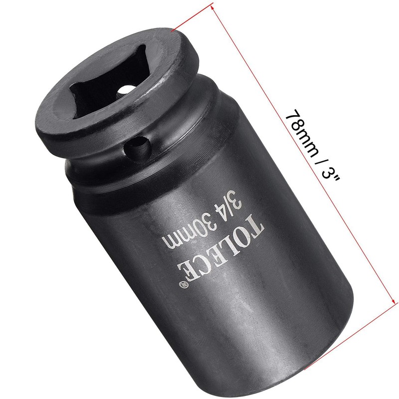 TA-VIGOR 12-Point Deep Impact Socket, 3/4-Inch Drive 30mm Metric Spindle