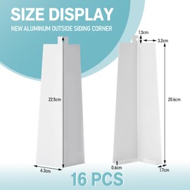 Therwen 16 Pcs Aluminum Siding Corners 8 Inch Outside White Corner Caps Smooth Siding Trim, Metal Nails Included for Mobile Home House Exterior