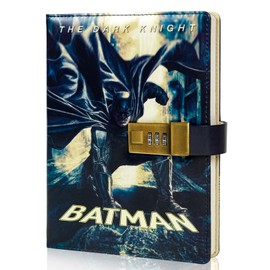 Y-times BATMAN Journal with Lock, Vintage Lock Notebook with Hero Pattern Pages, Superhero Themed Personal Secret Diary for Girls Boys Adult Teens (Notebook B)