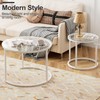 aboxoo White Nesting Glass Table Set of 2, Small Glass