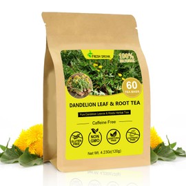 Dandelion Leaf & Root Tea bags, 100% Pure dandelion root tea - Natural Dandelion Herbal Tea for Liver & Kidney Health - Boost Immune System -Non-GMO -60 Teabags