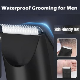 TEGH - Cortadora de pelo corporal para hombres y mujeres, resistente al agua recargable con cuchillas que no dañan la piel, afeitadora de cuerpo de precisión para pecho, espalda, ingle y axilas
