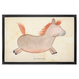 Mr. & Mrs. Panda 60 x 90 cm Doormat Horse Jumping - Gift, Pony, Yard Animals, Farmer, Riding, Stable, Farm, Rug, Doormat Outside,