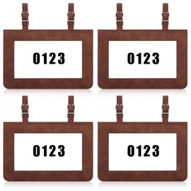 4 Pcs Performance Number Holder for Horse Christmas Saddle Horse Show Supplies Leather Exhibitor Number Clip for Saddle Harness Pig Cattle Cow Goat Show Gift Supplies