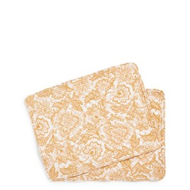 Vera Bradley Women's Cotton Reversible Placemats Set of 2, Java Gold - Recycled Cotton, One Size