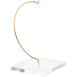 Plymor Wire Ornament Hanger Display with 4" Clear Acrylic Thick Square Base, 7" H