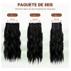 Extensiones De Cabello De Pelo Ondulado Cortinas Clip 6 Pzs