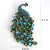 Rhinestone Peacock Brooch Pin for Women Girls Fashion Exquisite Exaggerated
