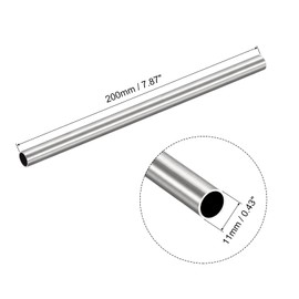 sourcing map 304 Stainless Steel Tube, OD 11mm x 1mm Wall Thick 200mm Length Capillary Metal Tubing for Industry Machinery