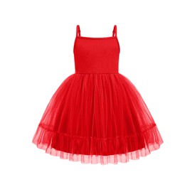 Arshiner Toddler Girls Tulle Dress Red Tutu Birthday Party Princess Dresses 3t Puffy Flowy Sleeveless Dress Christmas Outfit