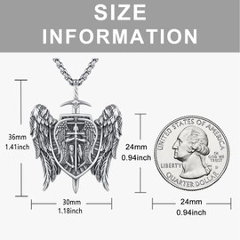 Odinstone 925 Sterling Silver St Michael/St Christopher/St Benedict/Jesus Crucifix/St Uriel/Archangel Raphael Medal Necklace for Men Women Religious Amulets Jewelry Gifts, One Size