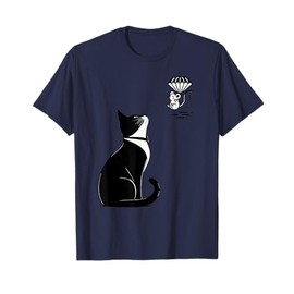 Tuxedo Cat Mouse T-Shirt Funny Cat Lover Gift Whimsical Men Women Kids T-Shirt