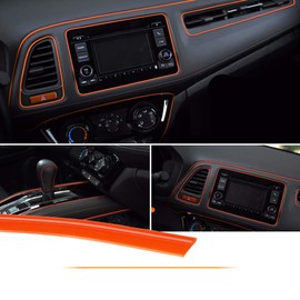 MASO Car Interior Moulding Trim, Universal Decoration Pinstriping Tape 5M Orange ABS 3D Strip with Tool