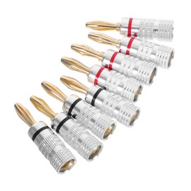 Mipcase 8pcs Banana Speaker Connectors for High Efficiency Audio Signal Transmission Durable Plugs Compatible with Various Interfaces for Home Theater and Stage Audio Systems