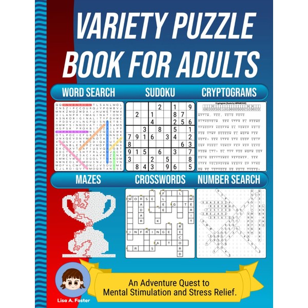 Variety Puzzle Book for Adults: An Adventure Quest to Mental