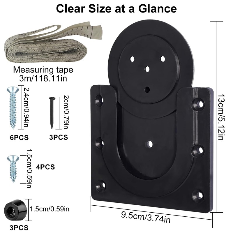 Dart Board Bracket Kit, Black Dartboard Wall Mount Set with