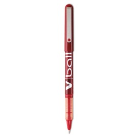 Pilot 35202 V-Ball Liquid Ink Roller Pen, Extra Fine, Red Barrel/Ink