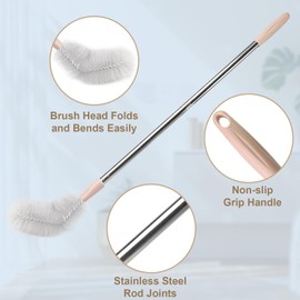 BATHRINS 5 Gallon Water Bottle Brush Combination Water Jug Cap and Water Bottle Handle,Replaceable Brush Head Long Bottle Brush for Cleaning 3 to 5 Gallon Buckets