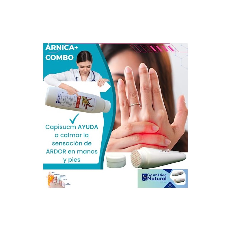 Combo Piezas Crema Árnica Capsaicina Neuropatía Diabética Capsicum Fórmula Avanzada