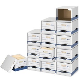Bankers Box 0162601 File/Cube Box Shell, Legal/Letter, 12 x 15 x 10, White/Blue