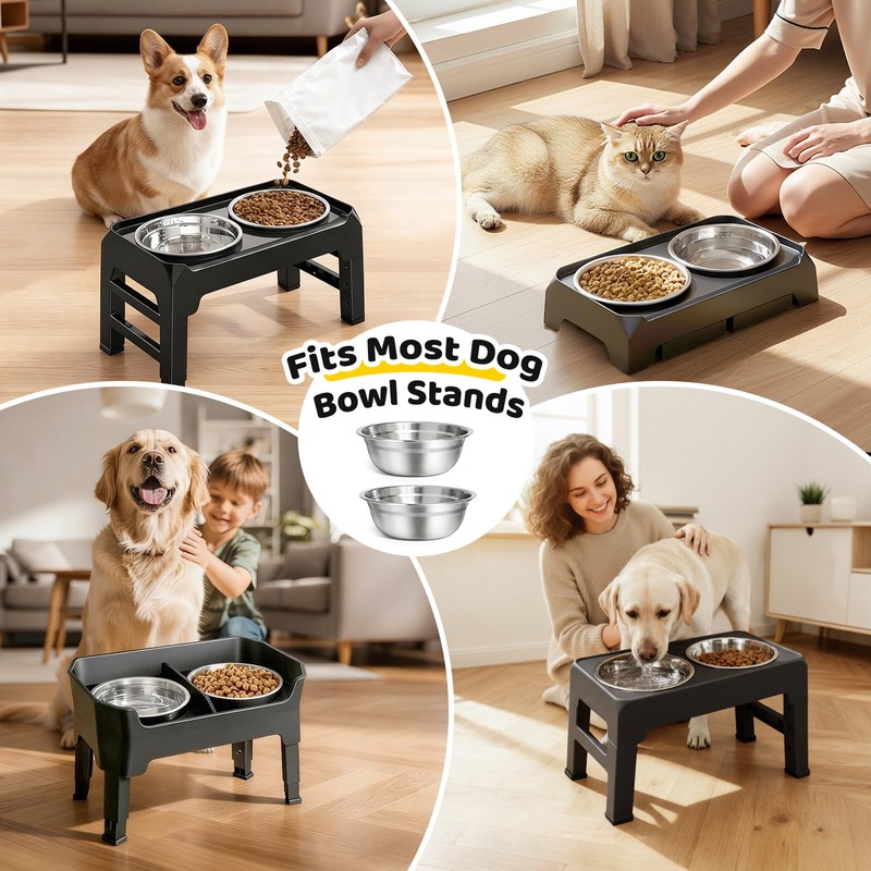 URPOWER 2 Pack 8" Stainless Steel Dog Bowls,Replacement for Elevated