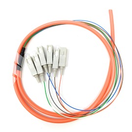 Ultra Spec Cables 6 Strand Multimode OM1 62.5/125 SC-UPC Fiber Pigtail, 1 Meter for Splice