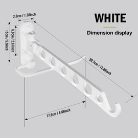 JOLY FANG Foldable Coat Hook, Wall Clothes Rack, Clothes Rack, Wall Hook, Folding Hook for Balcony, Bathroom, Laundry Room (1 Piece, White-U)