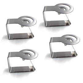 Aliotech 4pcs Moon Shape Stainless Steel Silver Thickened Strong Cloth Clip Tablecloth Clamp Holder Table Cover Clamps Table Cloth Holder Table Cloth Clips Holder for Outdoor and Indoor(Moon)