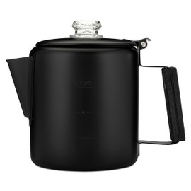 COLETTI Black Bozeman Percolator Coffee Pot — Camping Coffee Pot, Coffee Percolator – America’s Sleekest Percolator – Pure Stainless Steel, NO Aluminum or Plastic (6 Cup)