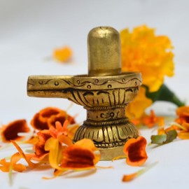 Brass Shivling Shiva Shiv Parivar Sculpture Murti Idol Family Statue 2" inch - 120 Gram | Decorative Worship Lord Shankar Shiv Lingam Hindu Gods for Home Temple Pooja Deity Metal Idol Vastu Gift