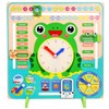 Wooden Frog Design Clock Toy, 1 Set Cute Clock Design