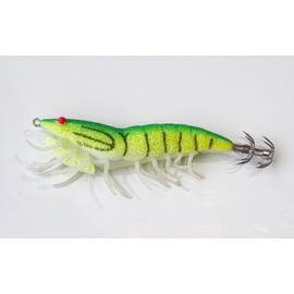 Squid fishing lure prawn shrimp with rattle luminous legs 11.5cm / 27g (CHARTREUSE GLOW)