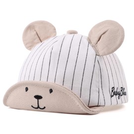 Peecabe Baby Baseball Cap Toddler Infant Boys Girls Sun Hat Breathable Cute Hats for Spring Summer 6M-3T (US, Age, 6 Months, 24 Months, Stripe White)