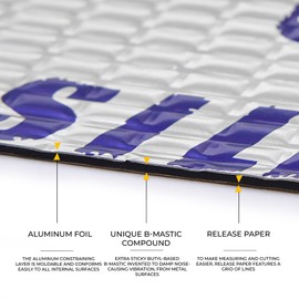 Siless Siless 50 mil (1.3mm) 52 sqft Car Sound Deadening mat - Butyl Automotive Sound Deadener - Noise Insulation and Vibration Dampening Material ( 52 sqft)