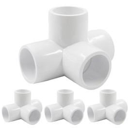 LifCratms 1/2 Inch 4 Way PVC Fitting, 1/2" PVC Pipe Fittings PVC Pipe Joints Elbow Furniture Grade Pipe Connector for DIY PVC Shelf Furniture Tent Greenhouse Pipe Frame - Pack of 4