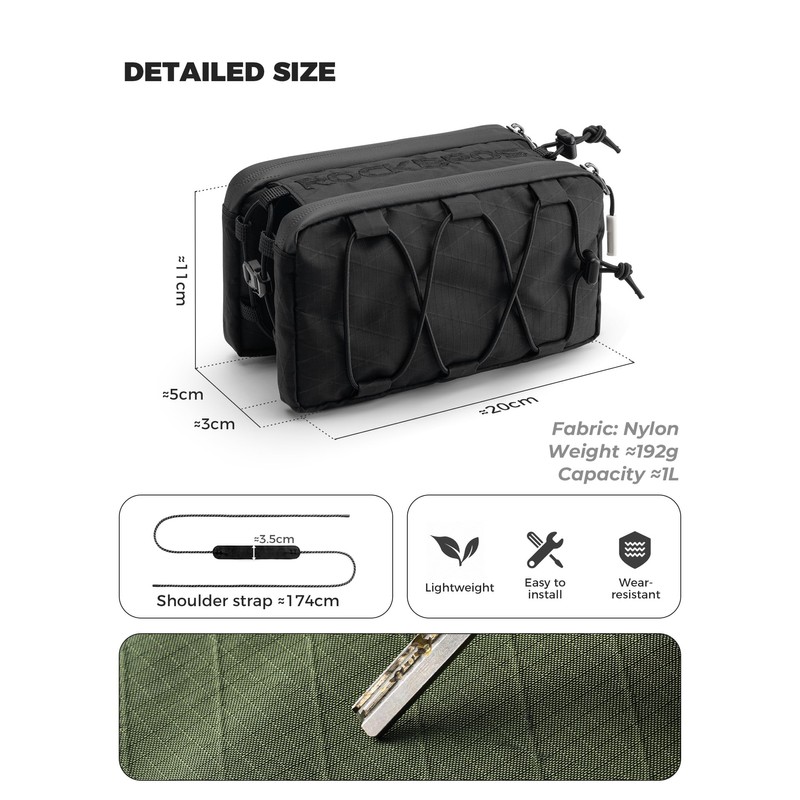 ROCKBROS Bicycle Frame Bag Bicycle Bag Frame Storage Bag with