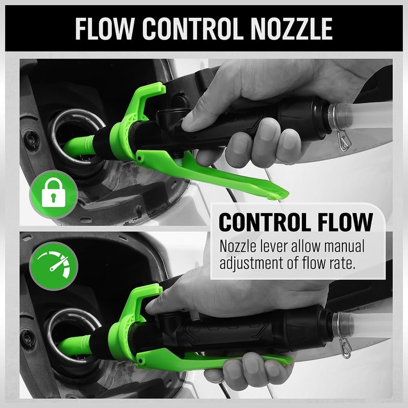 SWANLAKE Portable Battery Powered Fuel Transfer Pump, 2.4 GPM Liquid