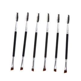Mikinona 6pcs Eyebrow Brushes Angled Design and Spoolie for Precision Grooming Dual- Makeup Brushes for Eyebrows and Lashes for Makeup