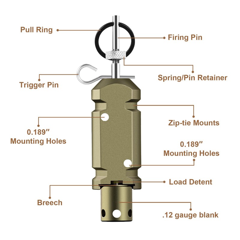 HAWKHONOR Perimeter Trip Alarm,12 Guage Camping Trip Wire Alarm Device,