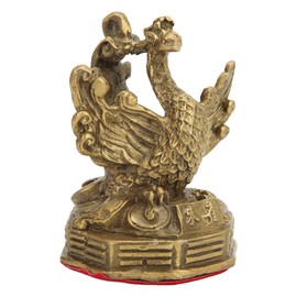 Mini Phoenix Statue Brass Phoenix Statue Phoenix Figurine Lovely Craft Decorations for Home Ornaments Christmas Collectible Birthday Gift(5.8×5.8×6.6cm /2.3×2.3×2.6in)