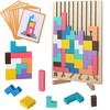 Gxdamxz Tetris Holzspiel, 3 in 1 Tangram Puzzle mit 10