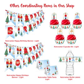 Nutcracker Cupcake Kit - 24 Nutcracker Cupcake Toppers and 24 Cupcake Wrappers - Nutcracker Party Supplies - Nutcracker Party Decorations - Light Cupcake