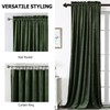 Benedeco Green Velvet Curtains for Bedroom Window, Super Soft Luxury