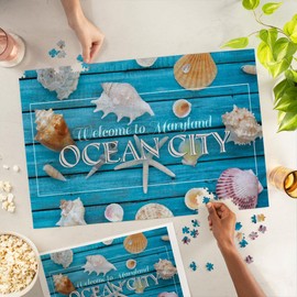 Lantern Press 1000 Piece Jigsaw Puzzle, Ocean City, Maryland, Welcome to Maryland, Seashells