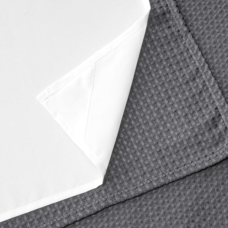 Extra Long No Hooks Required Waffle Weave Shower Curtain with