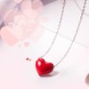 Sterling Silver Pendants Forever Lover Enamel Heart Pendant Necklace 16"（Extend