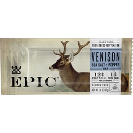 EPIC Venison Sea Salt & Pepper Bars, Keto Friendly, Gluten Free, 1.3 oz, 12 ct