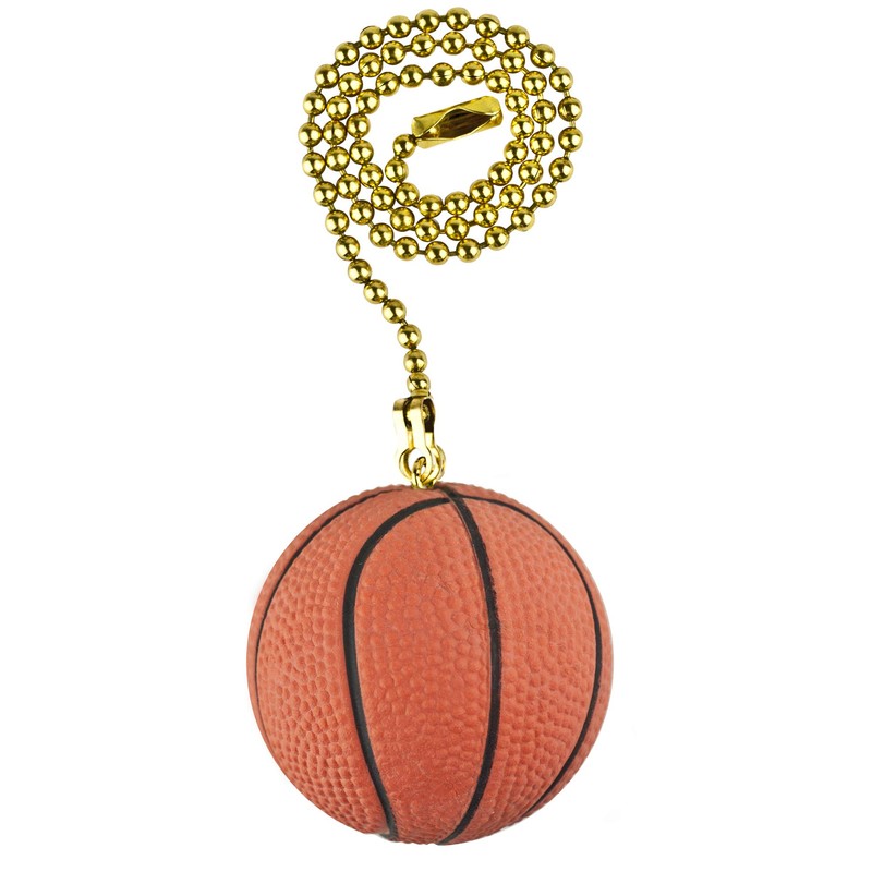 Decorative Basketball Sports Ceiling fan pull with beaded chain -