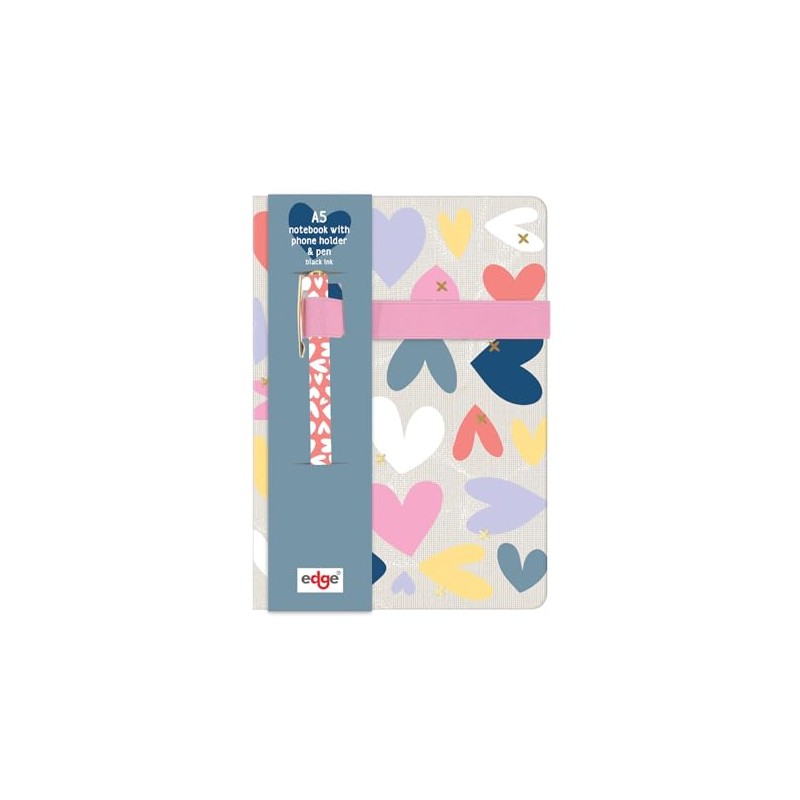 A5 Notebook & Pen Set Grey Hardcover X My Heart
